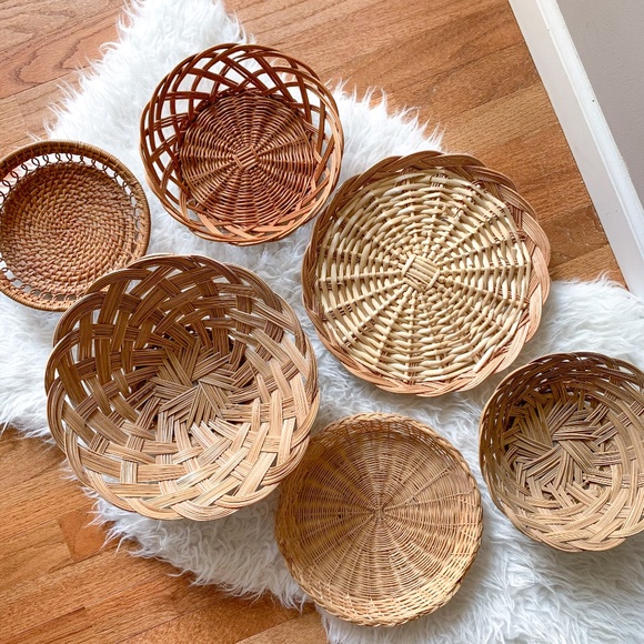 6 Piece Boho Wicker Basket Gallery Wall